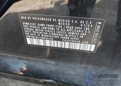 2023 Volkswagen Jetta 1.5T Se из США, поврежденный, VIN 3VW7M7BU1PM055749